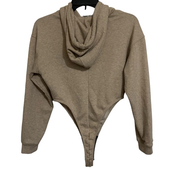 FASHION NOVA NWOT Loungin' Around Hoodie Bodysuit *Oatmeal S - Picture 7 of 13